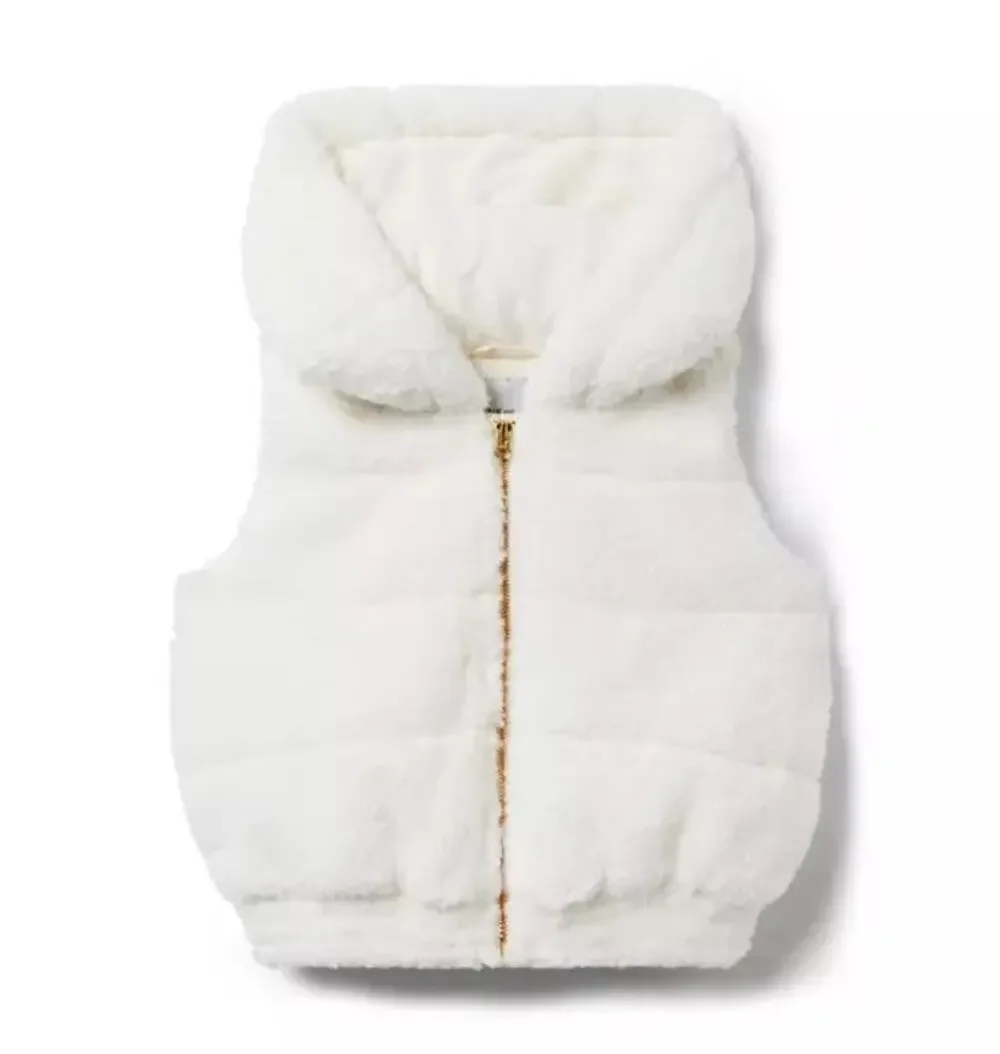 Janie & Jack Ivory Sherpa Vest Size 5-6